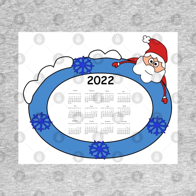 Calendar 2022 with Santa. Planning business, design modern by grafinya